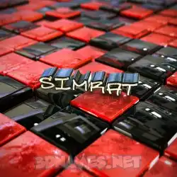 simrat in Red Checkered style - 3D name wallpaper