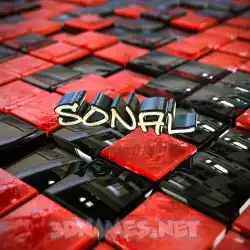 sonal in Red Checkered style - 3D name wallpaper