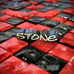 stone in Red Checkered style - 3D name wallpaper
