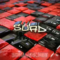 suad in Red Checkered style - 3D name wallpaper