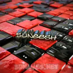 suneesh in Red Checkered style - 3D name wallpaper