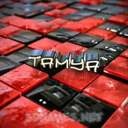 tamya in Red Checkered style - 3D name wallpaper