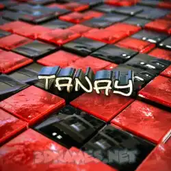 tanay in Red Checkered style - 3D name wallpaper