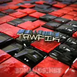 tawfik in Red Checkered style - 3D name wallpaper