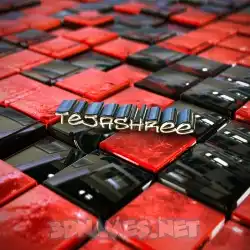 tejashree in Red Checkered style - 3D name wallpaper
