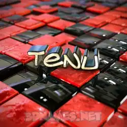 tenu in Red Checkered style - 3D name wallpaper