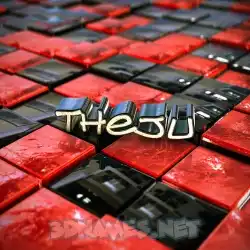 theju in Red Checkered style - 3D name wallpaper