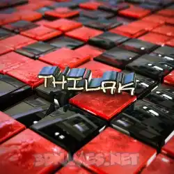 thilak in Red Checkered style - 3D name wallpaper