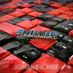 tikeshwari in Red Checkered style - 3D name wallpaper