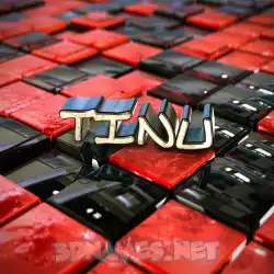 tinu in Red Checkered style - 3D name wallpaper