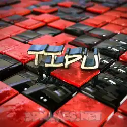 tipu in Red Checkered style - 3D name wallpaper