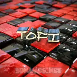 tofi in Red Checkered style - 3D name wallpaper