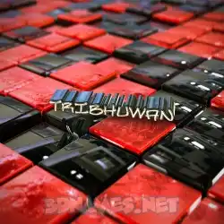 tribhuwan in Red Checkered style - 3D name wallpaper