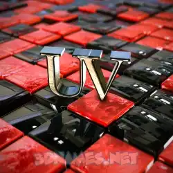 uv in Red Checkered style - 3D name wallpaper