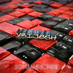 vrijesh in Red Checkered style - 3D name wallpaper