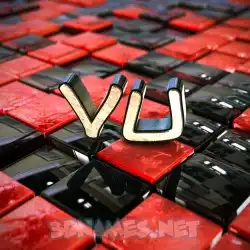 vu in Red Checkered style - 3D name wallpaper