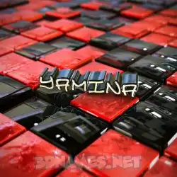 yamina in Red Checkered style - 3D name wallpaper