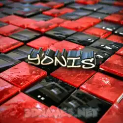 yonis in Red Checkered style - 3D name wallpaper