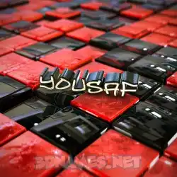 yousaf in Red Checkered style - 3D name wallpaper