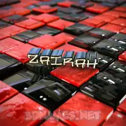 zairah in Red Checkered style - 3D name wallpaper