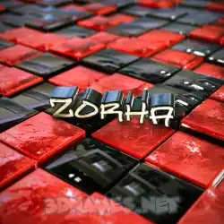 zorha in Red Checkered style - 3D name wallpaper