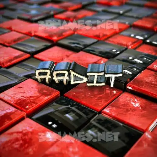 aadit in Red Checkered style - 3D name wallpaper