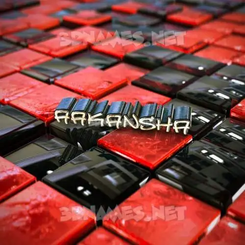 aakansha in Red Checkered style - 3D name wallpaper