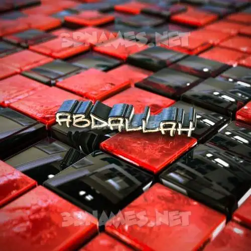 abdallah in Red Checkered style - 3D name wallpaper