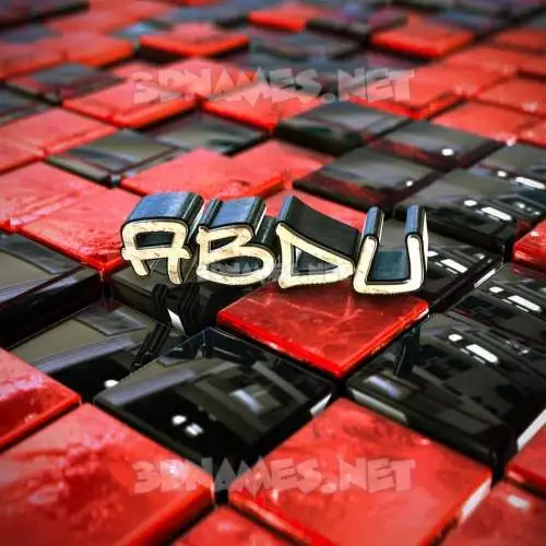 abdu in Red Checkered style - 3D name wallpaper