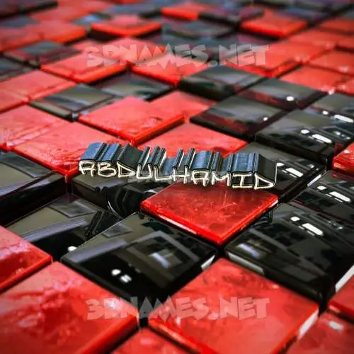 abdulhamid in Red Checkered style - 3D name wallpaper