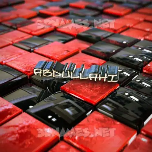 abdullahi in Red Checkered style - 3D name wallpaper