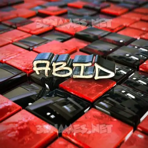 abid in Red Checkered style - 3D name wallpaper