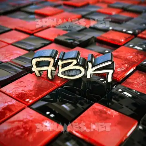 abk in Red Checkered style - 3D name wallpaper