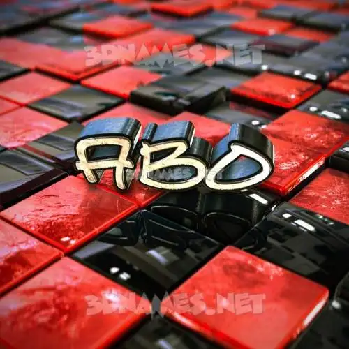 abo in Red Checkered style - 3D name wallpaper