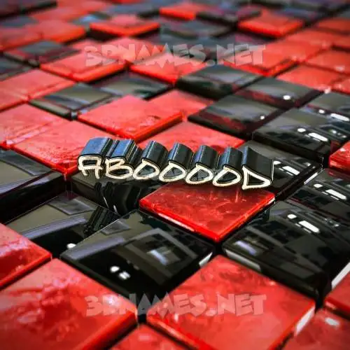 abooood in Red Checkered style - 3D name wallpaper