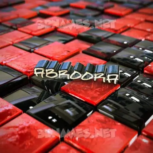 abroora in Red Checkered style - 3D name wallpaper
