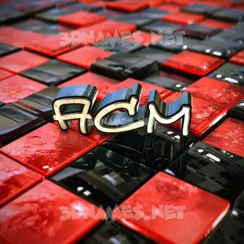 acm in Red Checkered style - 3D name wallpaper