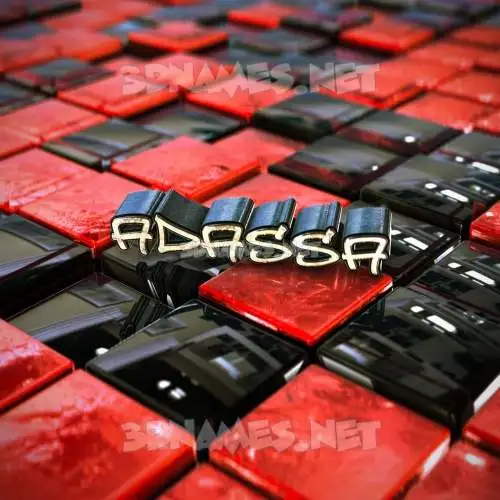 adassa in Red Checkered style - 3D name wallpaper