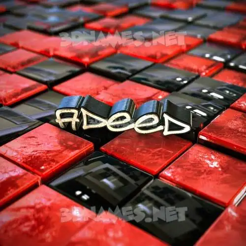 adeed in Red Checkered style - 3D name wallpaper