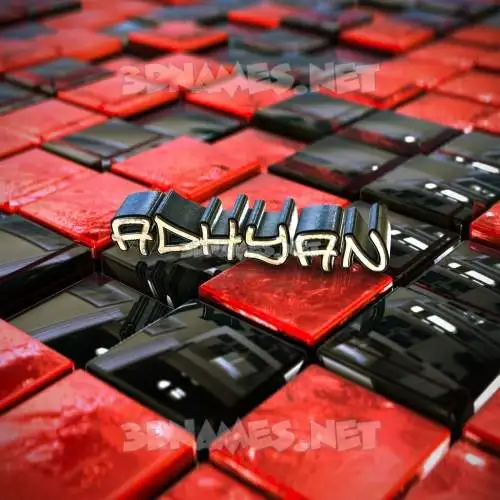 adhyan in Red Checkered style - 3D name wallpaper