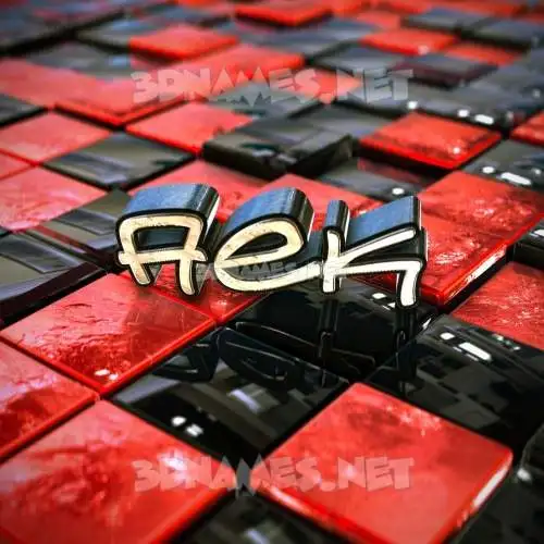 aek in Red Checkered style - 3D name wallpaper