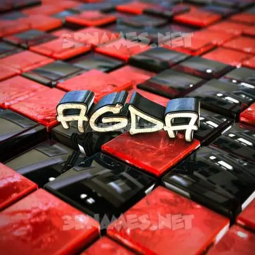 agda in Red Checkered style - 3D name wallpaper