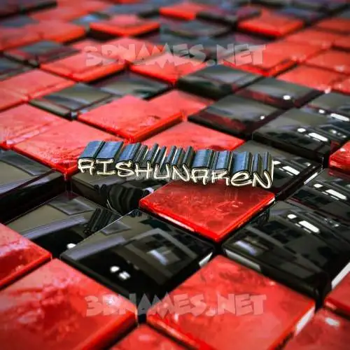 aishunaren in Red Checkered style - 3D name wallpaper