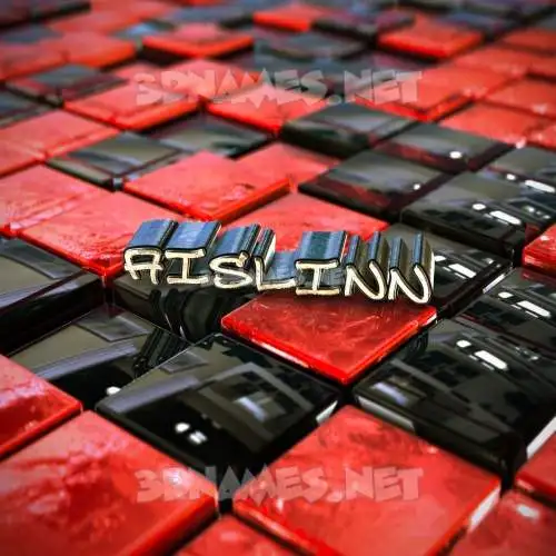 aislinn in Red Checkered style - 3D name wallpaper
