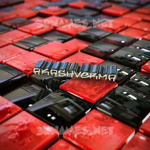 akashverma in Red Checkered style - 3D name wallpaper