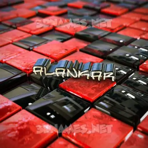 alankar in Red Checkered style - 3D name wallpaper