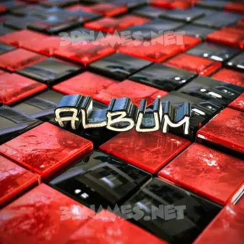 album in Red Checkered style - 3D name wallpaper