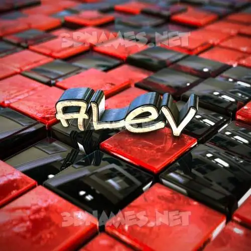 alev in Red Checkered style - 3D name wallpaper