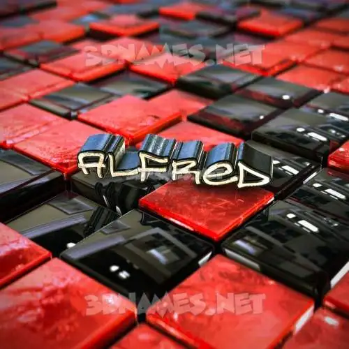 alfred in Red Checkered style - 3D name wallpaper