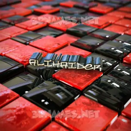 alihaider in Red Checkered style - 3D name wallpaper